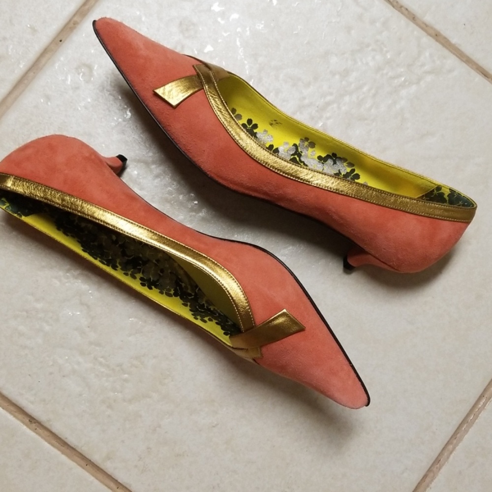 Maurizio Araki Salmon Suede Heels Size 39 - Picture 4 of 6